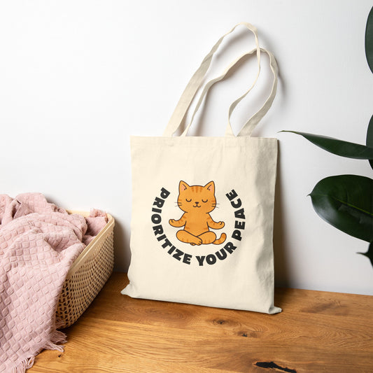 Prioritize Your Peace Tote Bag